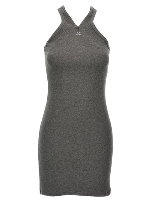 Courrèges Graues Baumwoll-Kurzkleid