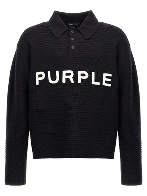 PURPLE Schwarzer Wollcardigan