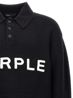 PURPLE Schwarzer Wollcardigan