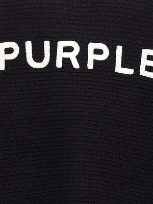 PURPLE Schwarzer Wollcardigan