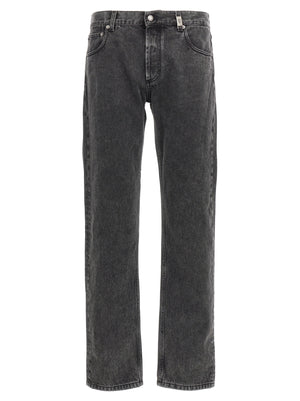 Alexander McQueen Schwarze Baumwoll-Jeans mit geradem Bein
