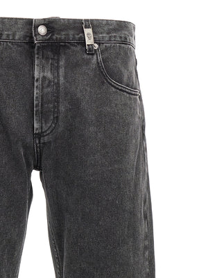 Alexander McQueen Schwarze Baumwoll-Jeans mit geradem Bein