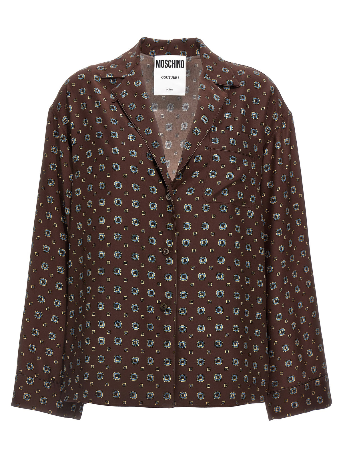 Moschino Braune Seidenbluse