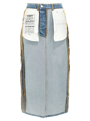Vetements Blaue Baumwoll-Minirock