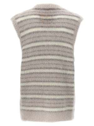 Marni Grau melierter Mohair-Pullover