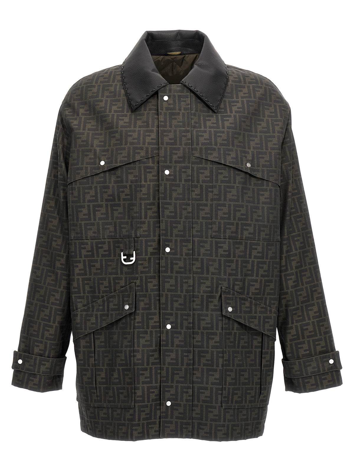 Fendi Braune Polyester-Jacke in voller Länge