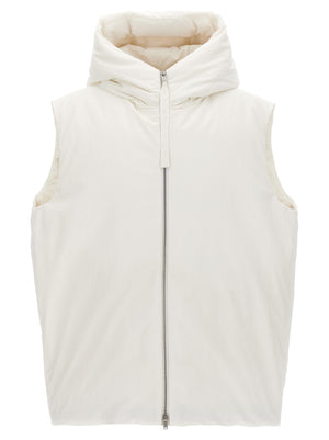 Jil Sander Weiße ärmellose Polyester-Jacke
