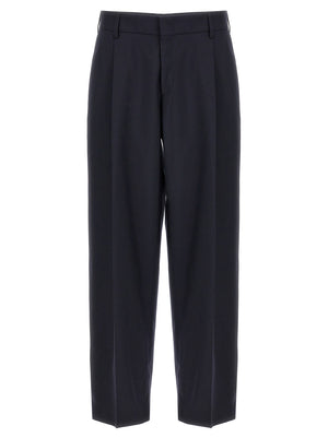 CELLAR DOOR Blaue Zigarettenhose aus Polyester
