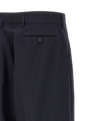 CELLAR DOOR Blaue Zigarettenhose aus Polyester
