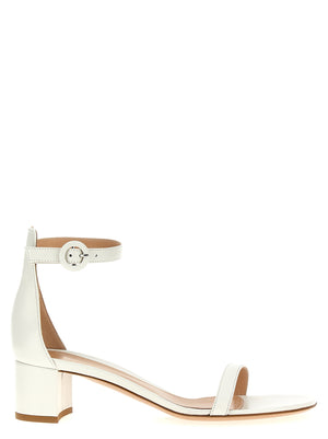 Gianvito Rossi Weiße flache Sandalen aus Leder