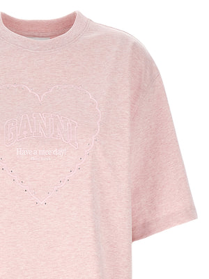 Ganni Mehrfarbiges Baumwoll-T-Shirt
