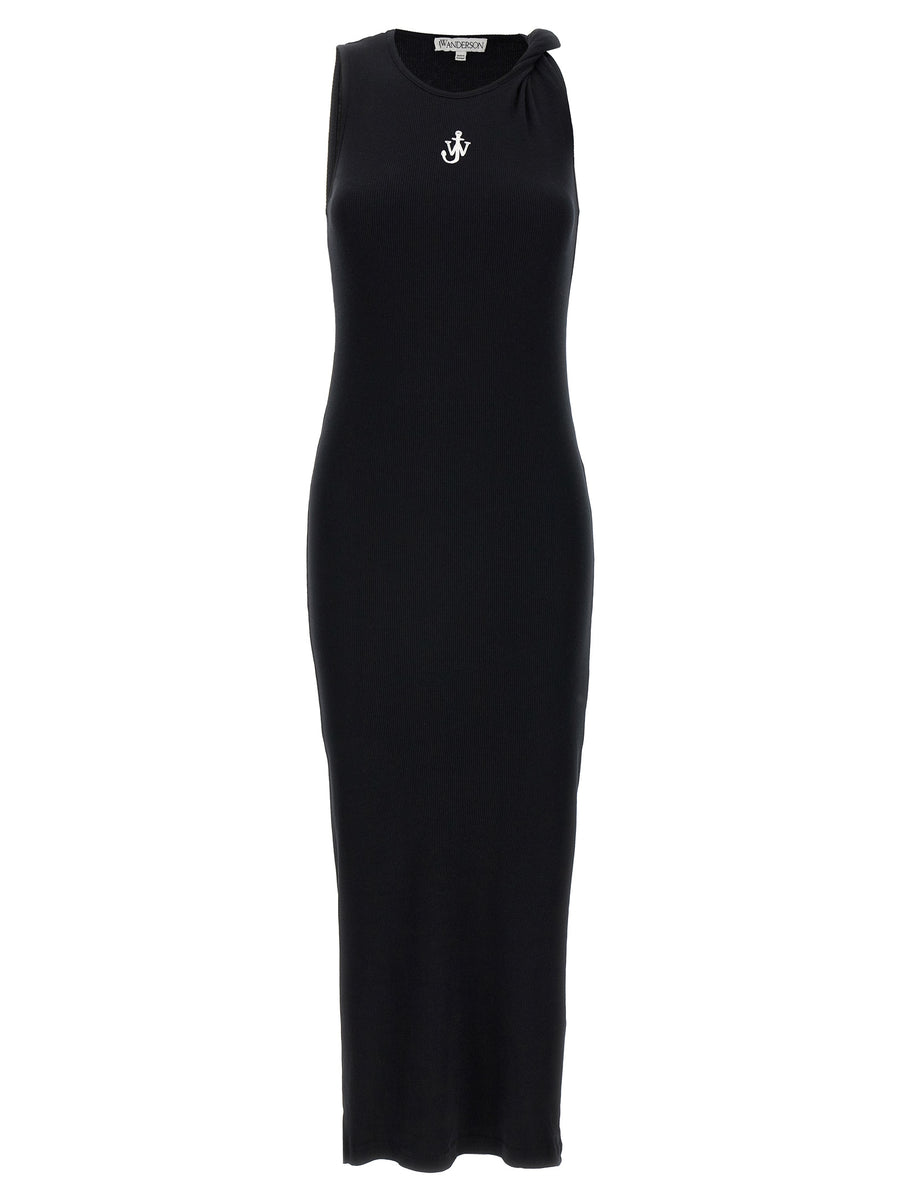J.W.Anderson Schwarzes Baumwoll-Midikleid