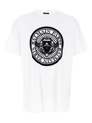 Balmain Zweifarbiges Bio-Baumwoll-T-Shirt