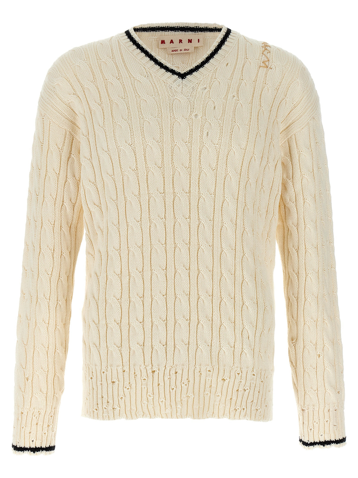 Marni Weißer Strickcardigan aus Baumwolle