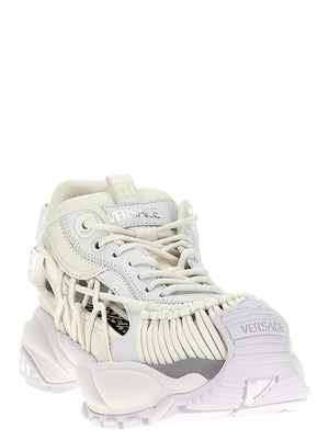 Versace Weiße Kalbsleder-Sneaker im Athletic-Look