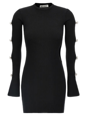 MACH & MACH Schwarzes Viskose-Kurzkleid