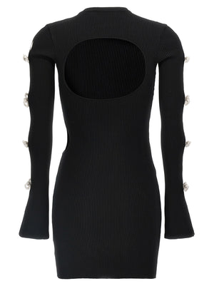 MACH & MACH Schwarzes Viskose-Kurzkleid