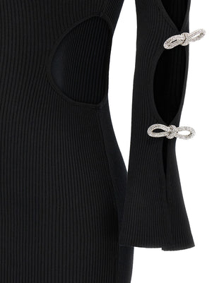 MACH & MACH Schwarzes Viskose-Kurzkleid
