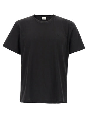 Saint Laurent Schwarzes Baumwoll-T-Shirt