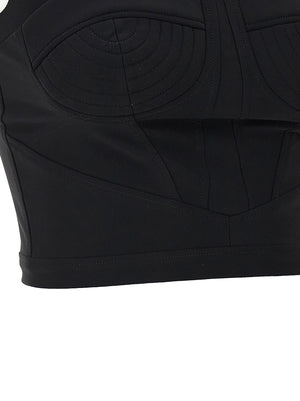 Nensi Dojaka Schwarze Polyamid-Tanktops
