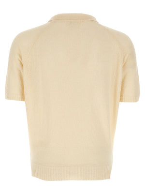 MA'RY'YA Weißes Poloshirt aus Baumwolle