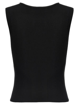 Marine Serre Schwarze Tanktops aus Viskose