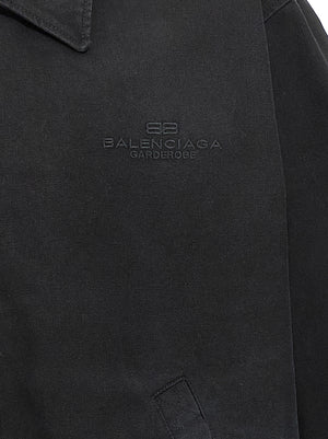 Balenciaga Schwarze Baumwoll-Shell-Jacke
