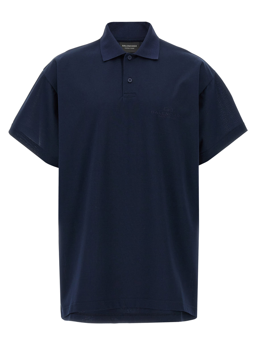 Balenciaga Blaues Baumwoll-Polohemd
