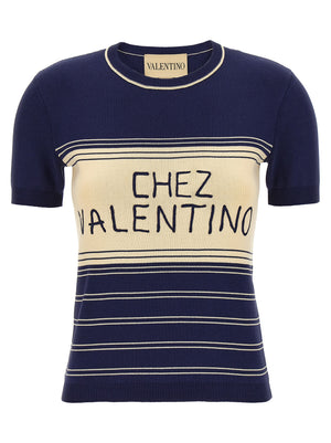Valentino Garavani Blaues Baumwoll-T-Shirt