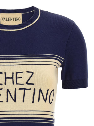 Valentino Garavani Blaues Baumwoll-T-Shirt