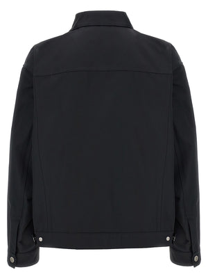 Dsquared² Schwarze Polyester-Jacke in voller Länge