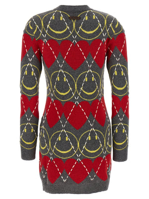 Moschino Kurzes Kleid aus mehrfarbiger Wolle