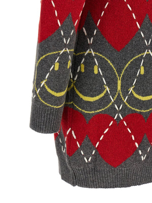 Moschino Kurzes Kleid aus mehrfarbiger Wolle