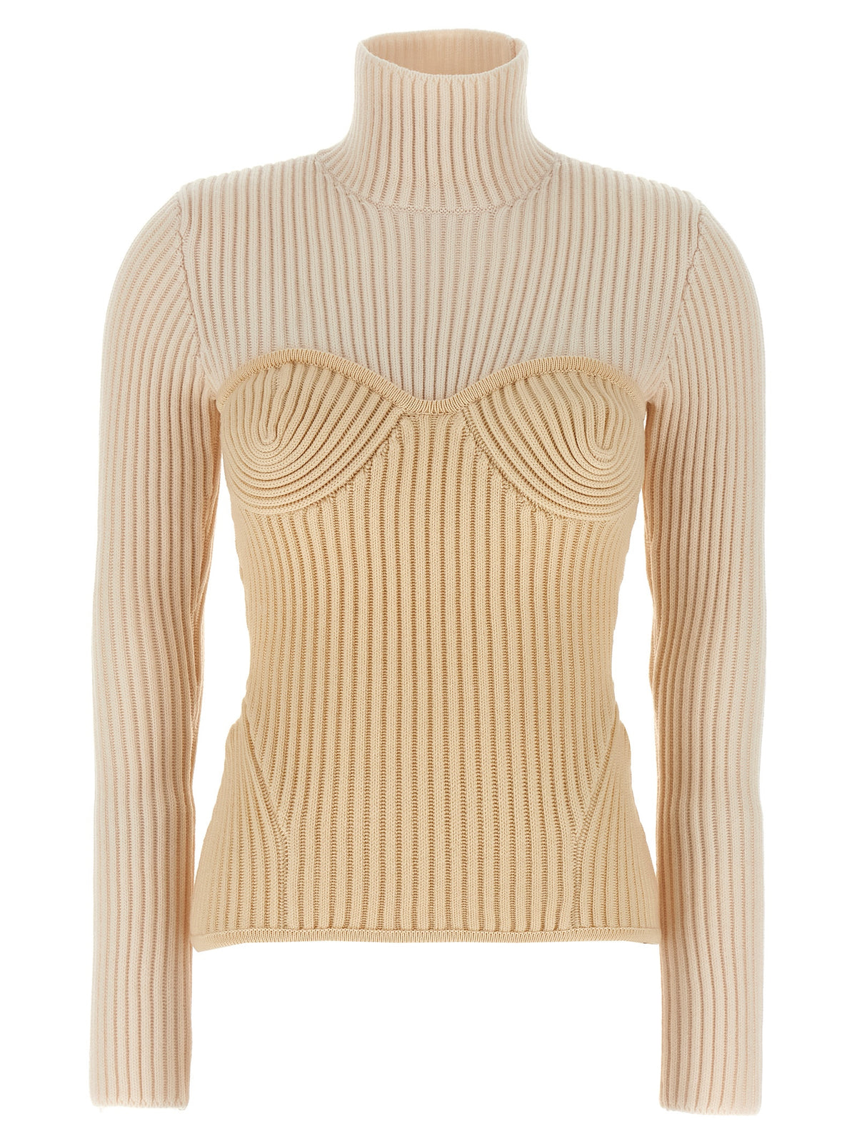 Jean Paul Gaultier Beiger Merino-Wollcardigan