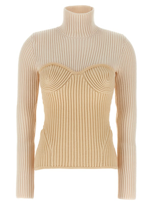 Jean Paul Gaultier Beiger Merino-Wollcardigan