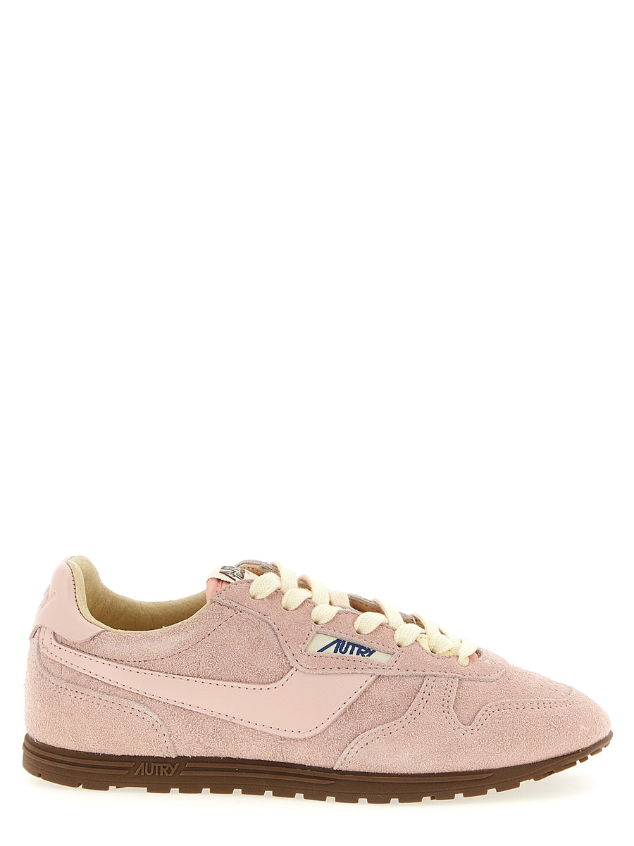 Autry Mehrfarbige Low-Top-Sneaker aus Rindsleder