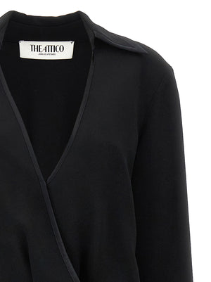 The Attico Schwarzes Midi-Kleid aus Maraboufeder
