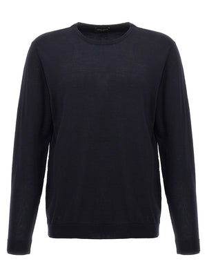 Roberto Collina Blauer Cardigan aus Merinowolle
