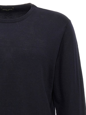 Roberto Collina Blauer Cardigan aus Merinowolle
