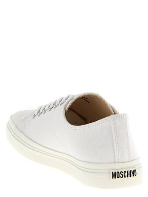 Moschino Weiße Low-Top-Sneaker aus Baumwolle