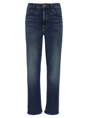 Mother Denim Blaue Baumwoll-Jeans mit ausgestelltem Bein