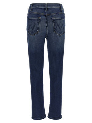 Mother Denim Blaue Baumwoll-Jeans mit ausgestelltem Bein