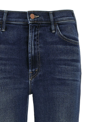 Mother Denim Blaue Baumwoll-Jeans mit ausgestelltem Bein