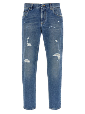 Dolce & Gabbana Blaue Jeans aus Baumwolle im geraden Schnitt
