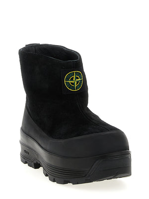Stone Island Schwarze Gummistiefeletten