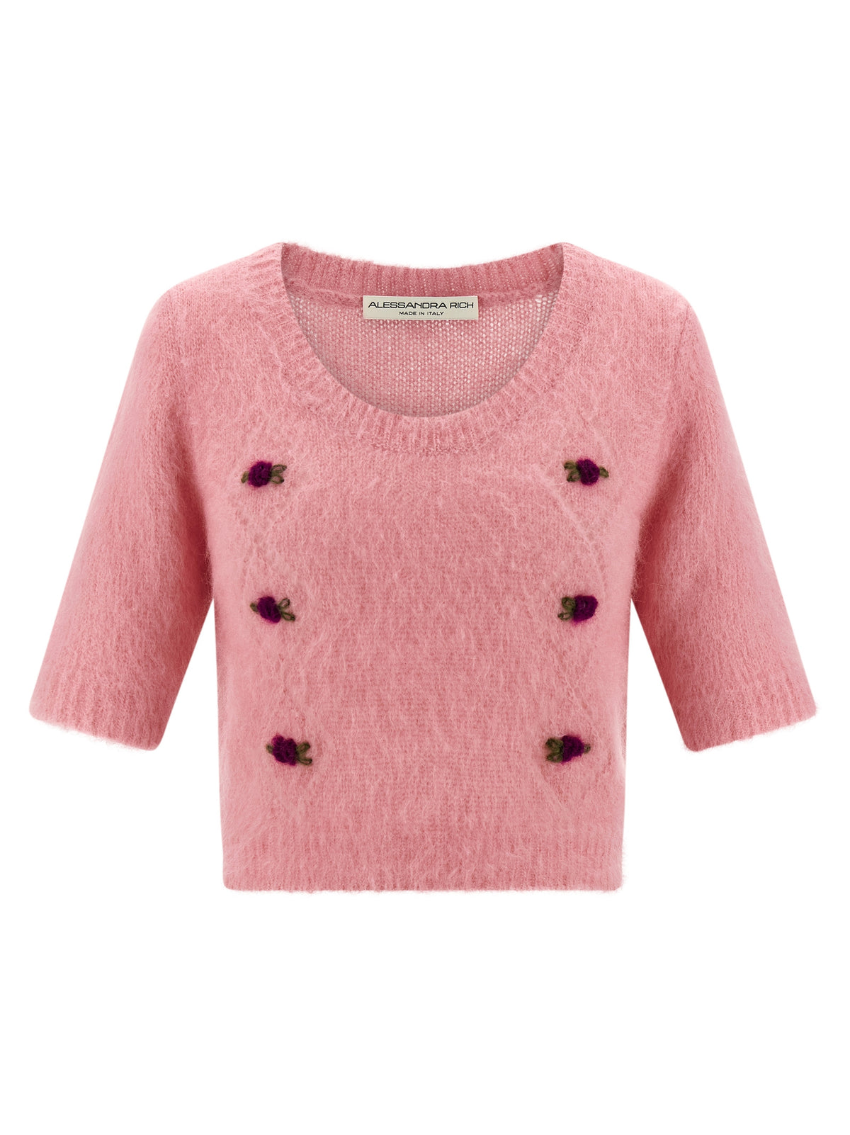 Alessandra Rich Mehrfarbige Wollstrickjacke