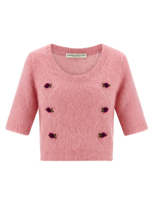 Alessandra Rich Mehrfarbige Wollstrickjacke