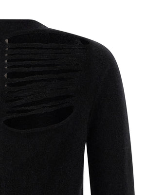Rick Owens Schwarzer Wollcardigan