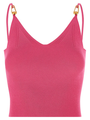Versace Ärmelloses T-Shirt aus Viskose in Fuchsia