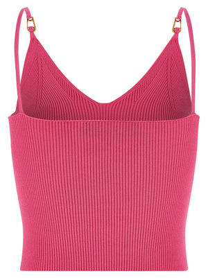 Versace Ärmelloses T-Shirt aus Viskose in Fuchsia